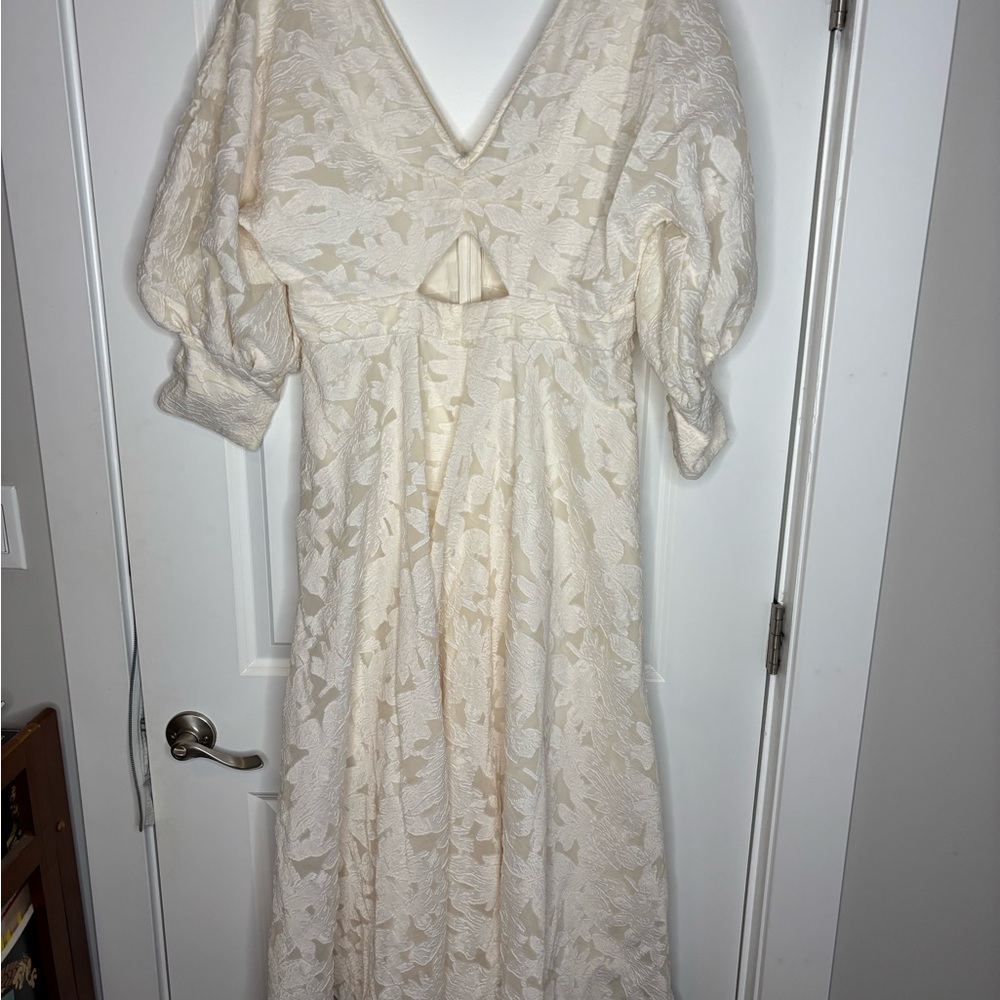 NWT ASOS Edition floral organza midi dress with blouson sleeve - Picture 6 of 7